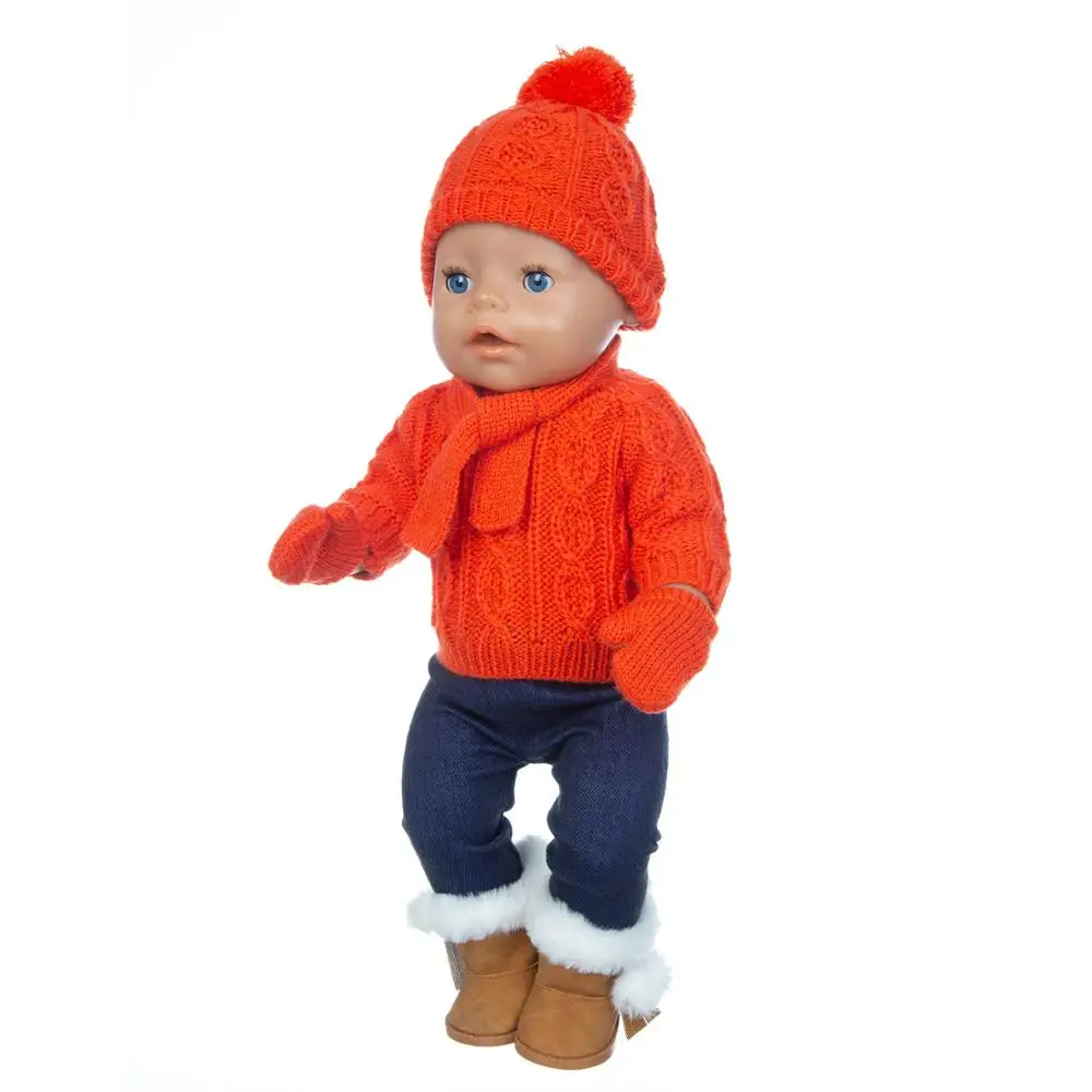 

18 inch baby new born american OG girl christmas doll clothes sharp skirt 3 pieces children's christmas gift Set