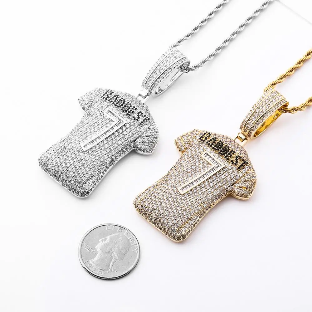 Ожерелье TOPGRILLZ BADDEST с кулоном из Джерси кубический цирконий цепочка в стиле хип