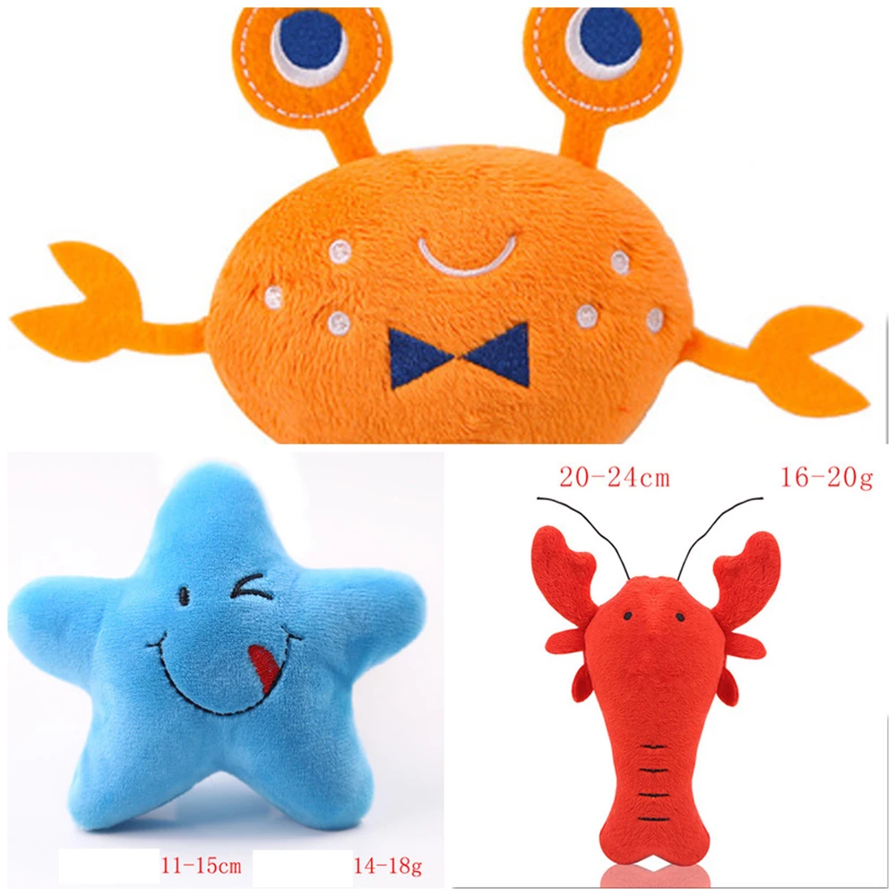 

Seafood Model Dog Toy Chew Training Sounding Pet Toys Fleece Shape Chew Bite Creative Play Molar Crab Plush Squeak Dogs Toy