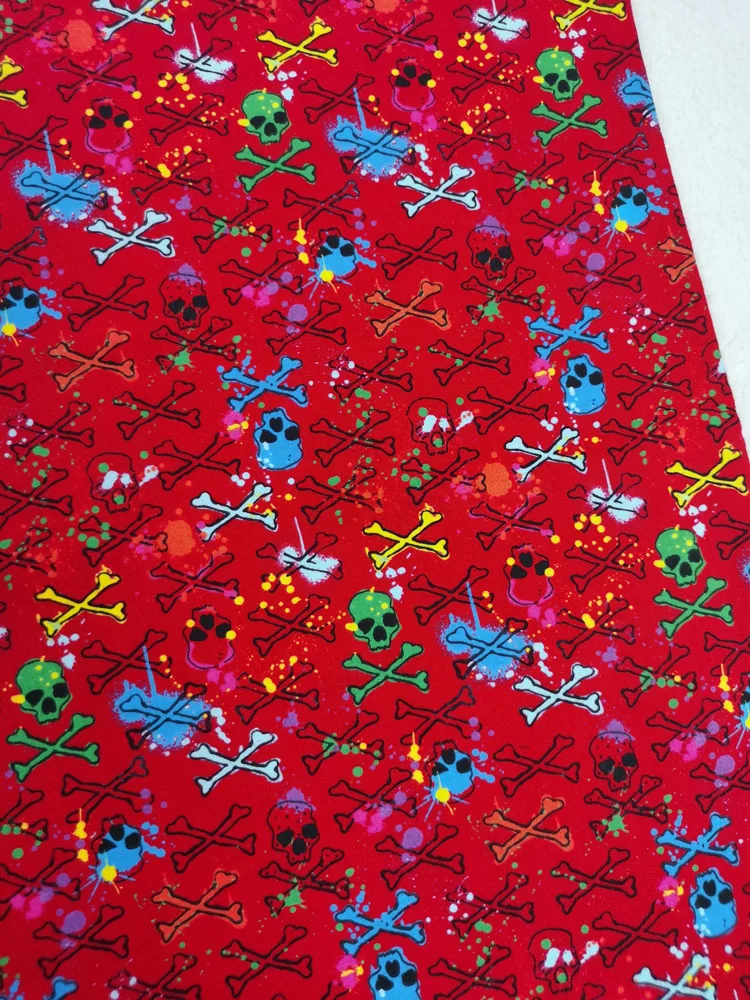 

105cm X 50cm Red Skull Printed Tissus Fabrics Cotton Fabric Patchwork Quilting Sewing Material DIY viaPhil Dress Home