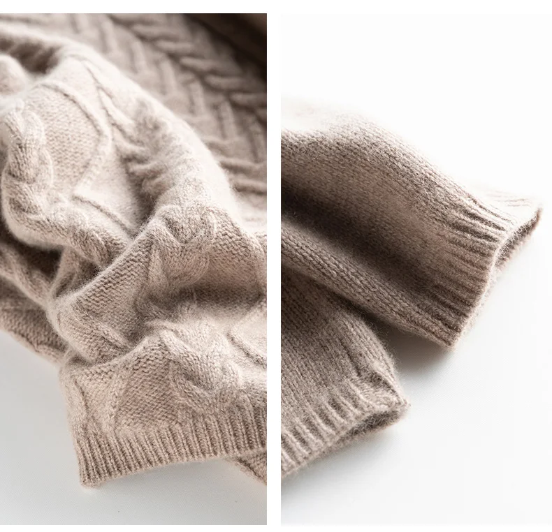 Luxury two pieces 50% cashmere+ 30% wool suits female high collar warm mink cashmere Knit tops+ wide leg wool pant sets F788