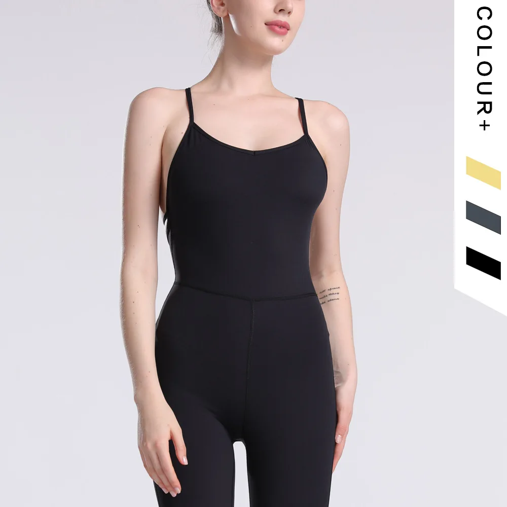 

New high-end lumeibei one-piece Yoga suit women's one-piece sling bra air sports fitness suit pants for women gym leggings