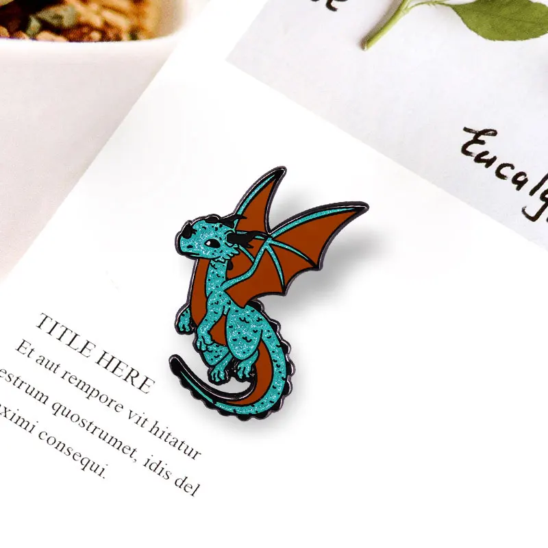2021 булавок блестящая булавка для лацканов с крылатым динозавром детский Дракон
