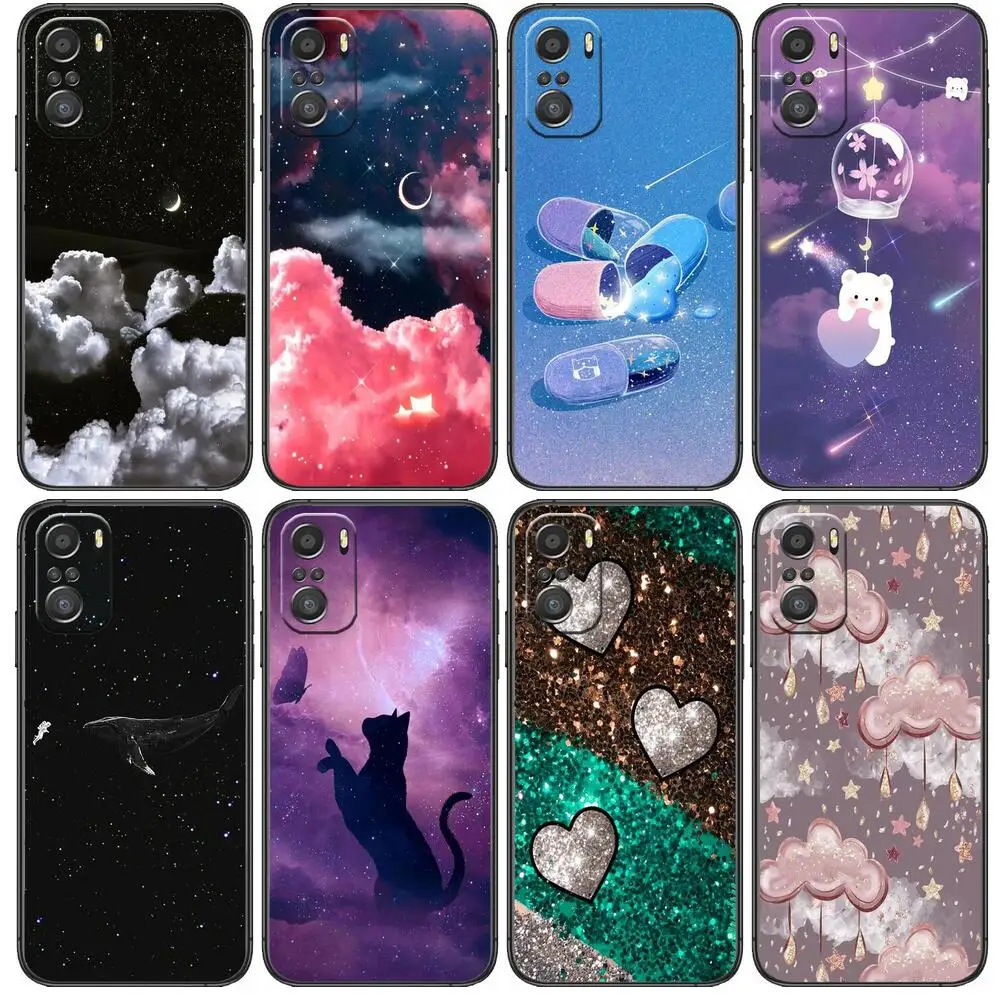 

Shining stars For Xiaomi Redmi Note 10S 10 9T 9S 9 8T 8 7S 7 6 5A 5 Pro Max Soft Black Phone Case