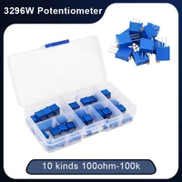 50pcs 3296w potentiometer adjustable resistance package box 100ohm 100k 10 kinds of each 5 component package
