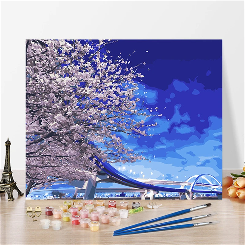 

Blue Sky Paintings By Numbers DIY Pictures Oil Coloring By Numbers Set Gift Drawing By Numbers Canvas Decor New Arrivals