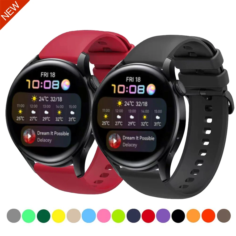 

22mm Silicone Strap for Huawei watch 3 46mm Replacement strap for Samsung Galaxy watch 3 /Amazfit GTR 47mm/Huawei watch GT2 46mm