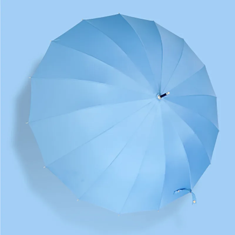 Curved Blue Женский Ветрозащитный Зонт от дождя женский зонтик с длинной ручкой двойной складной зонтик De Mujer зазор 50RR069 - Цвет: Curved Blue