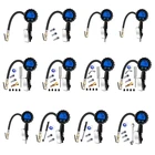 Портативный цифровой манометр 200 PSI с резиновым шлангом и быстроразъемным соединителем USEUJP для автомобилей, грузовиков, велосипедов