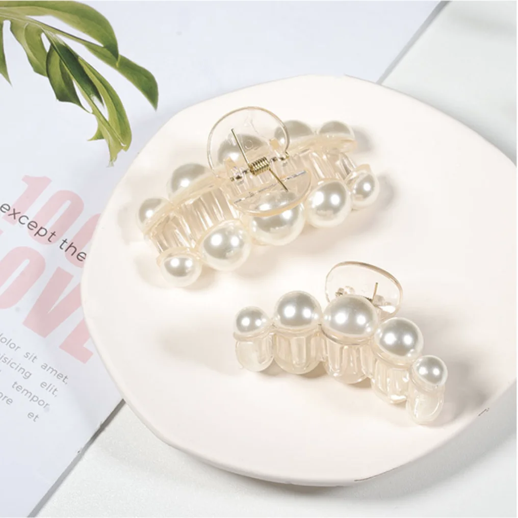 

Original 7Rings Trendy Vintage Korean Style Sweet Fashion Pearl Hair Clips Pins Claws for Women Girl Students Hair Accessories