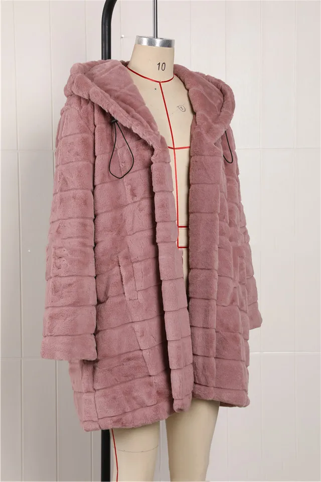 Winter Jacket High-end Imitation fur Coat Women Plush Fur Warm Jacket Female Imitation Mink Thick Long Hooded plus size 5XL Coat