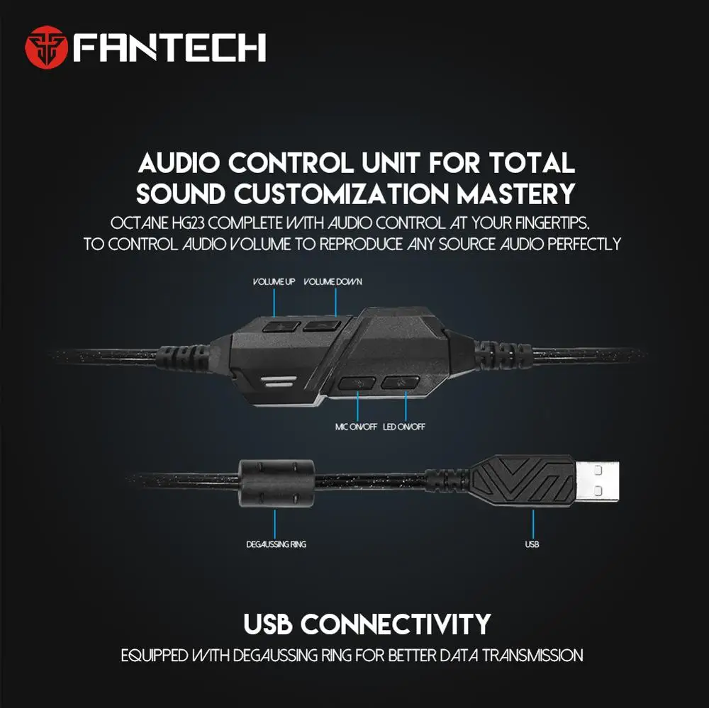 Fantech HG23 USB 7 1 виртуальный объемный звук Игровая гарнитура наушники с микрофоном