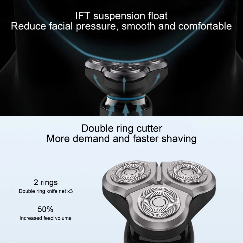 

Original Xiaomi Mijia S500C Portable Electric Shaver with LED Display & 3 Cutter Head