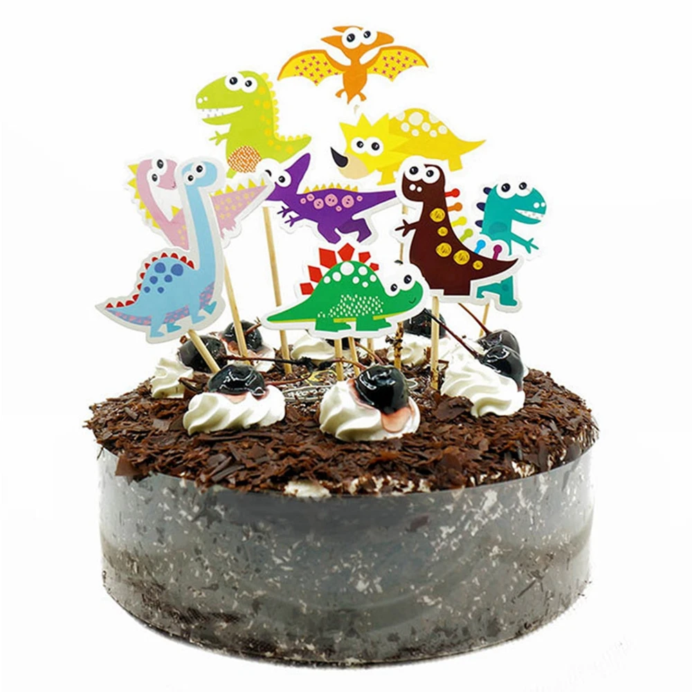 9 шт./компл. мультяшный динозавр капкейк топпер украшения для дня рождения