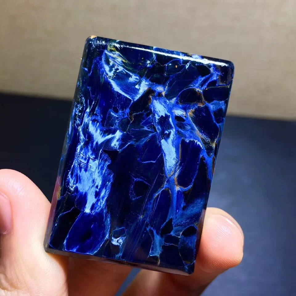 Подвеска Pietersite Top из натурального синего камня прямоугольная Chatoyant новый