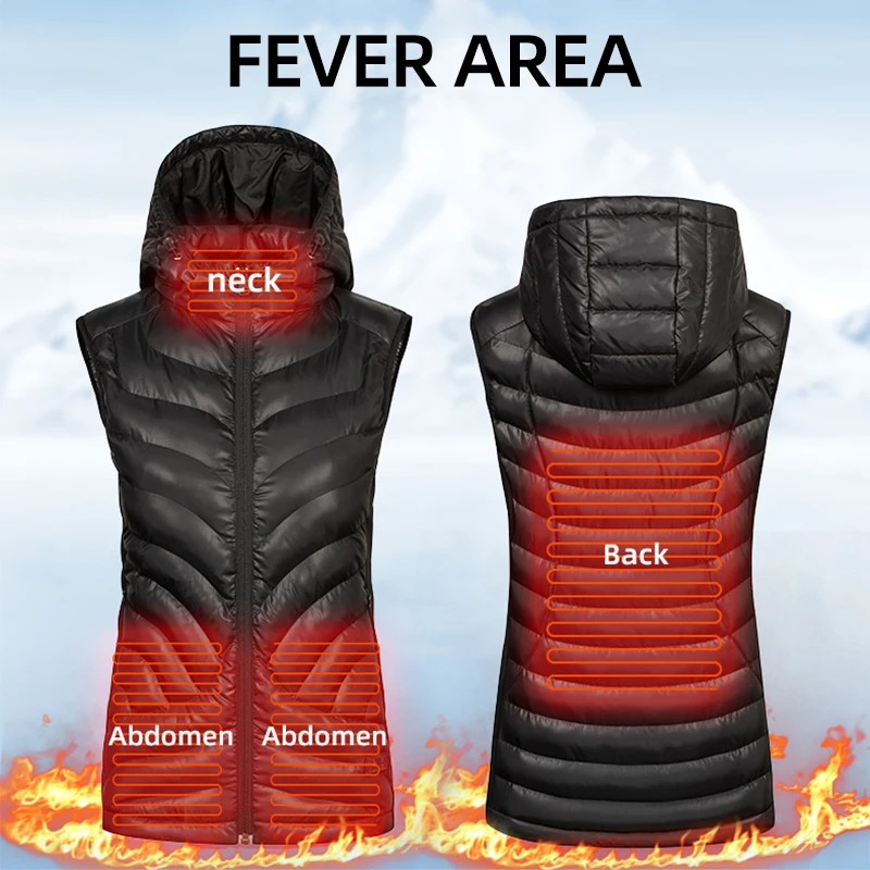 Женский жилет с капюшоном Snowwolf утепленный Электрический подогревом на