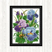 joy sunday cross stitch kits flowers 14ct aida fabric for embroidery kit dmc diy crafts printed on canvas counted for needlework