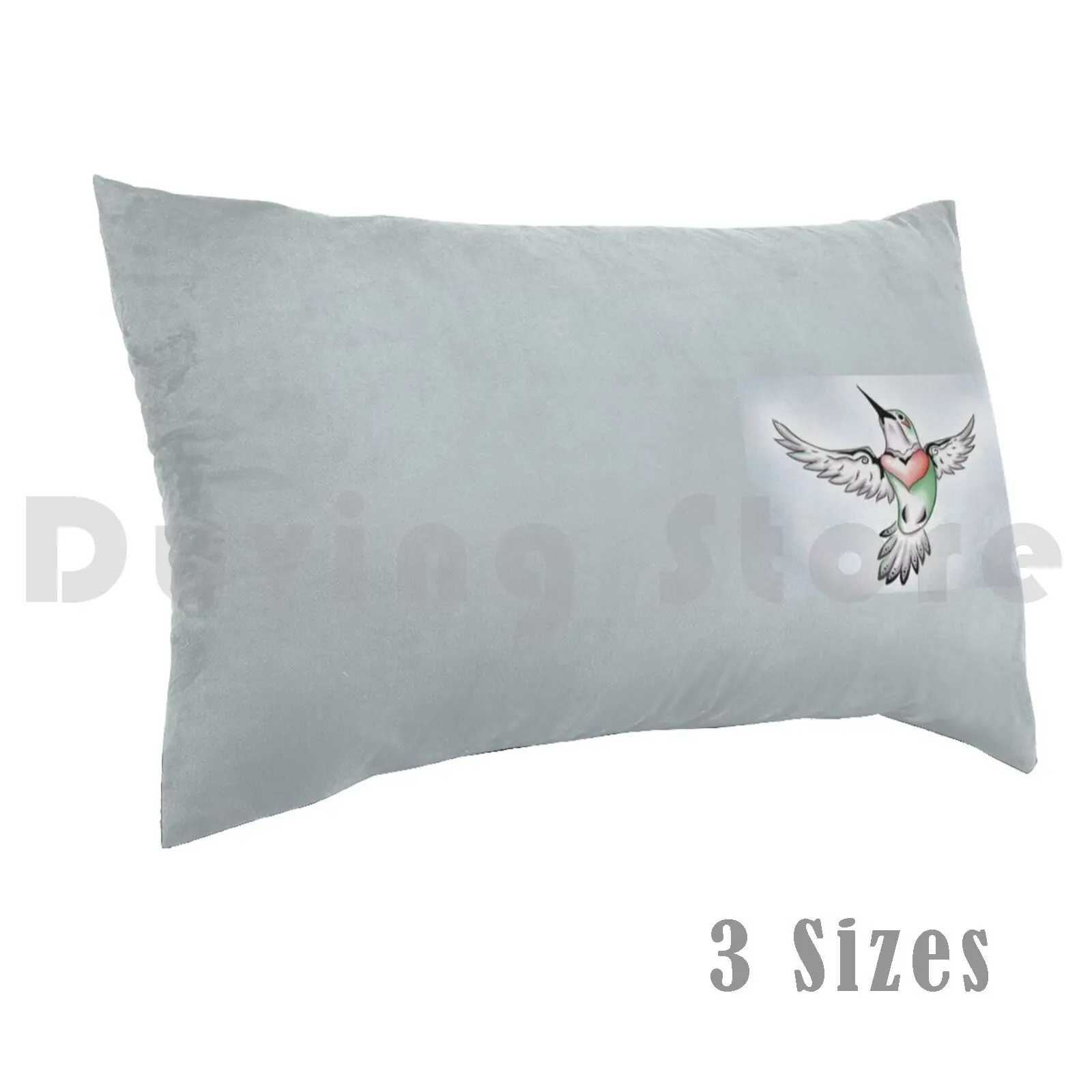 

Hummingbird Heart Pillow Case 20x30 inch Hummingbird Bird Tribal Hummingbird