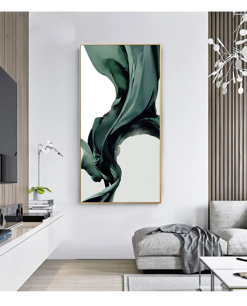 

Blackish green silk golden sun shoal of golden silver fish Modern style porch Living Room Decorative Pictures wall art Paintings