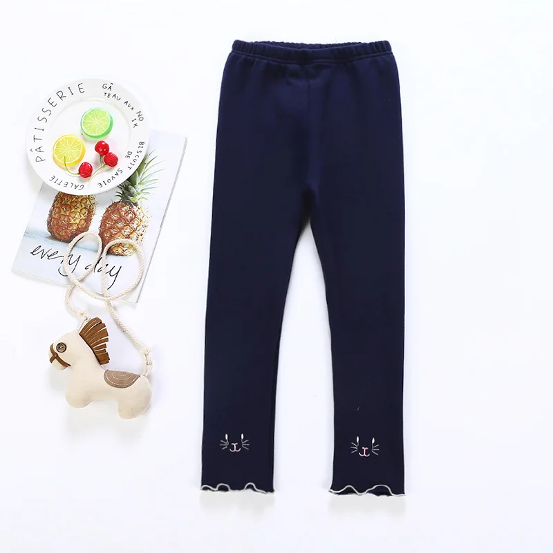 XL-Warm-Navy Blue Новинка, Леггинсы для девочки Детские getry брюки на теплую весну брюки, леггинсы для девочек, для детей Одежда для детей 2-9 лет - Цвет: XL-Warm-Navy Blue
