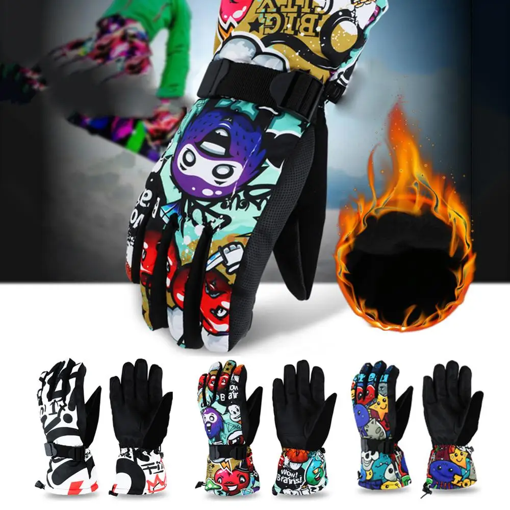 

Winter Ski Gloves Men Women Thermal Fleece Snowboard Gloves Touchscreen Dwaterproof Non-Slip For Skiing Skating Riding L XL