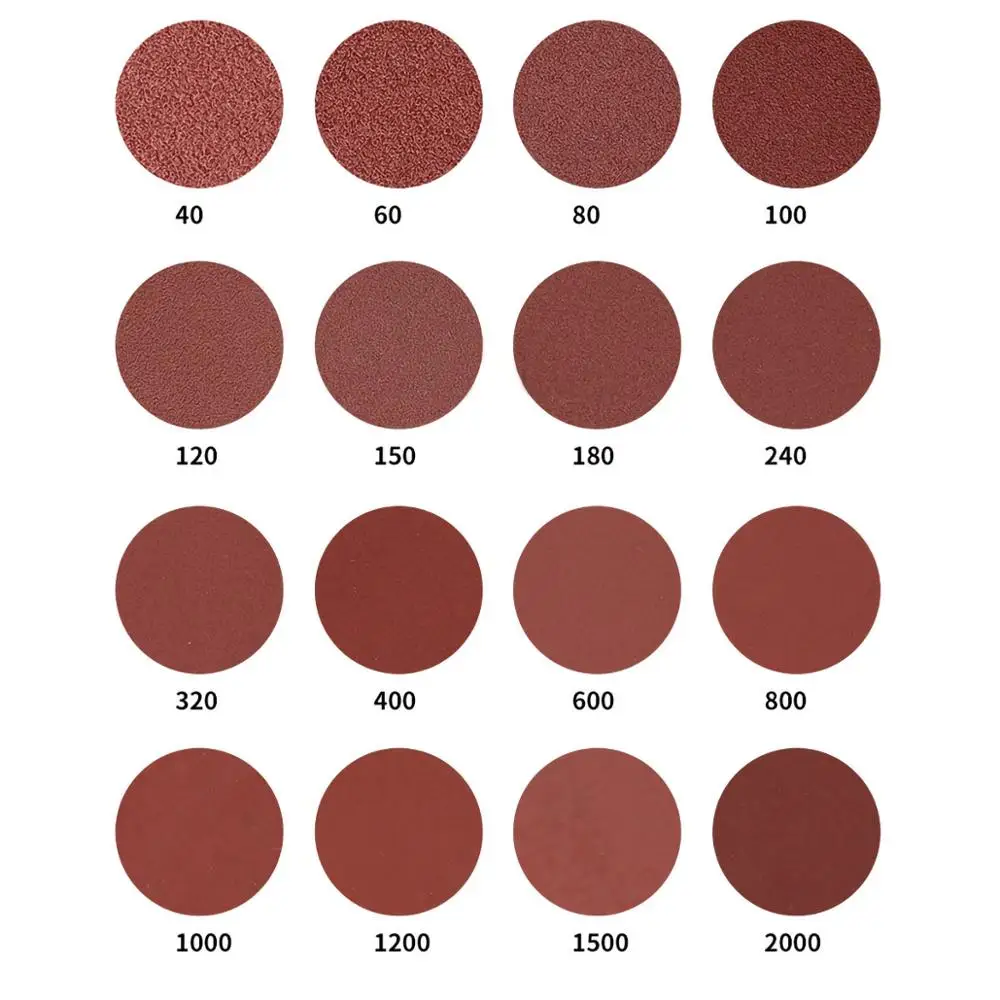 Красные 150 мм сухие абразивные шлифовальные диски зернистость 60 2000 Крюк & Петля