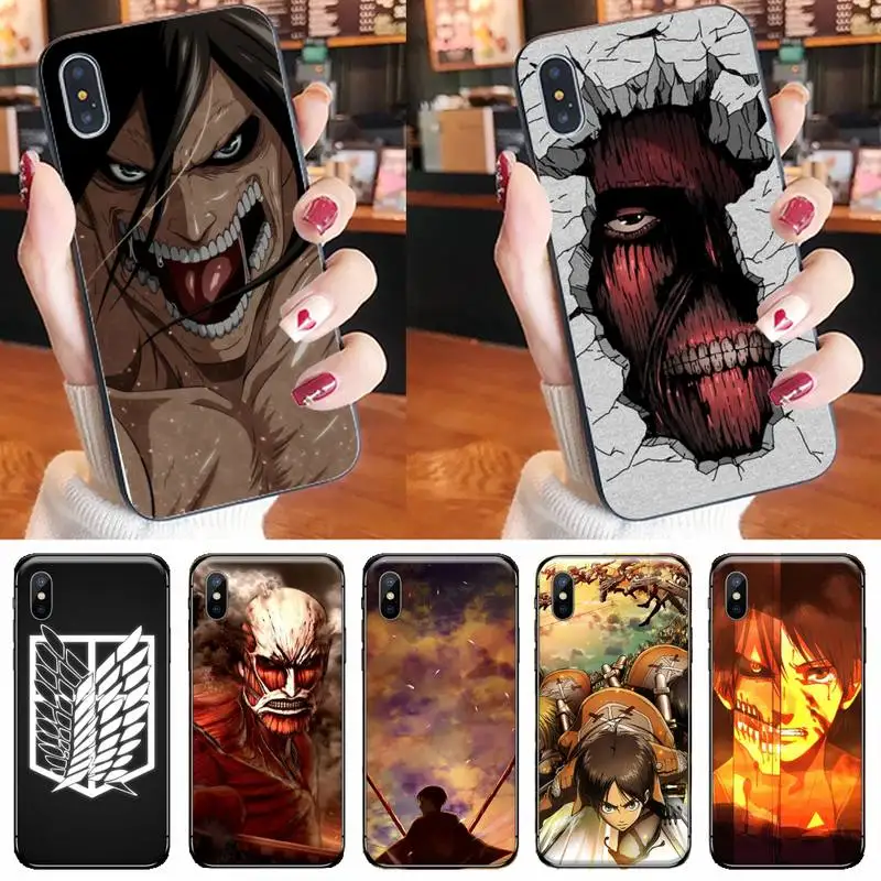 Чехол для телефона с аниме Атака Титанов iPhone 11 12 mini pro XS MAX 8 7 6 6S Plus X 5S SE 2020 XR|Бамперы|
