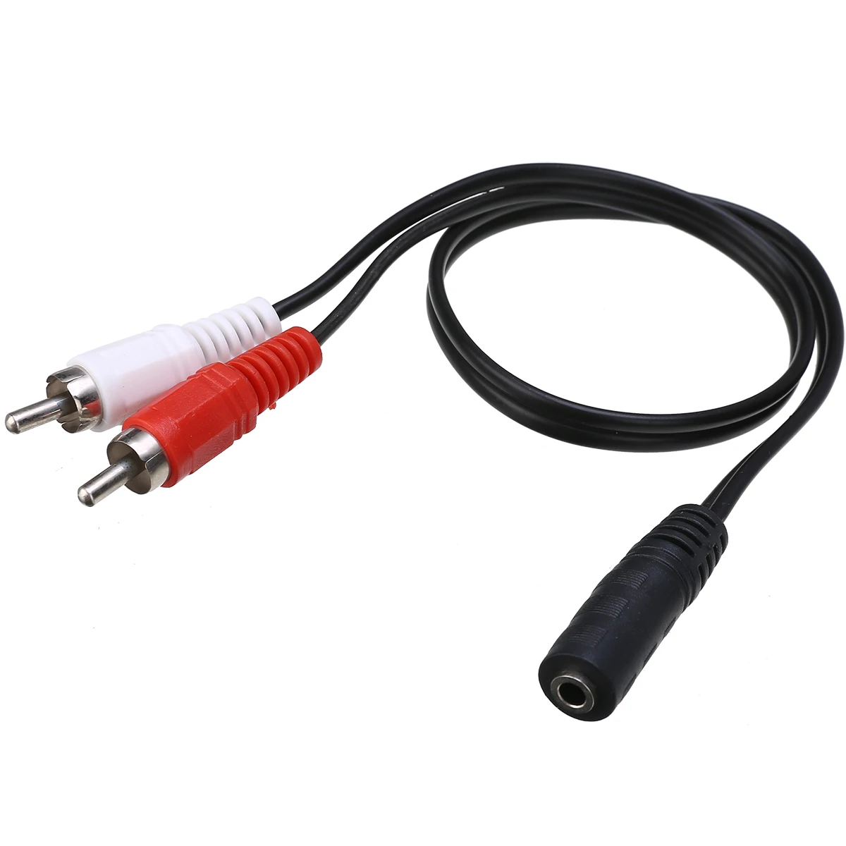 Black 3.5mm Male to 2 RCA Female Audio Mic Adapter Cable for iPhone Mini Jack Stereo Extension Line Convertor Accessories | Электроника