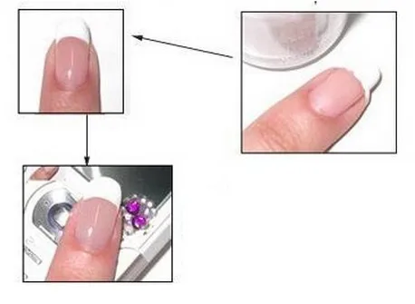 Белый Цвет Французский маникюр Нейл арт полосы 2 посылка = 96 Стикеры ногтей форма