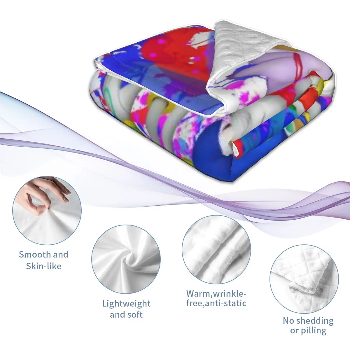Оригинальное звуковое мягкое плюшевое одеяло 3D Полноразмерное переносное с