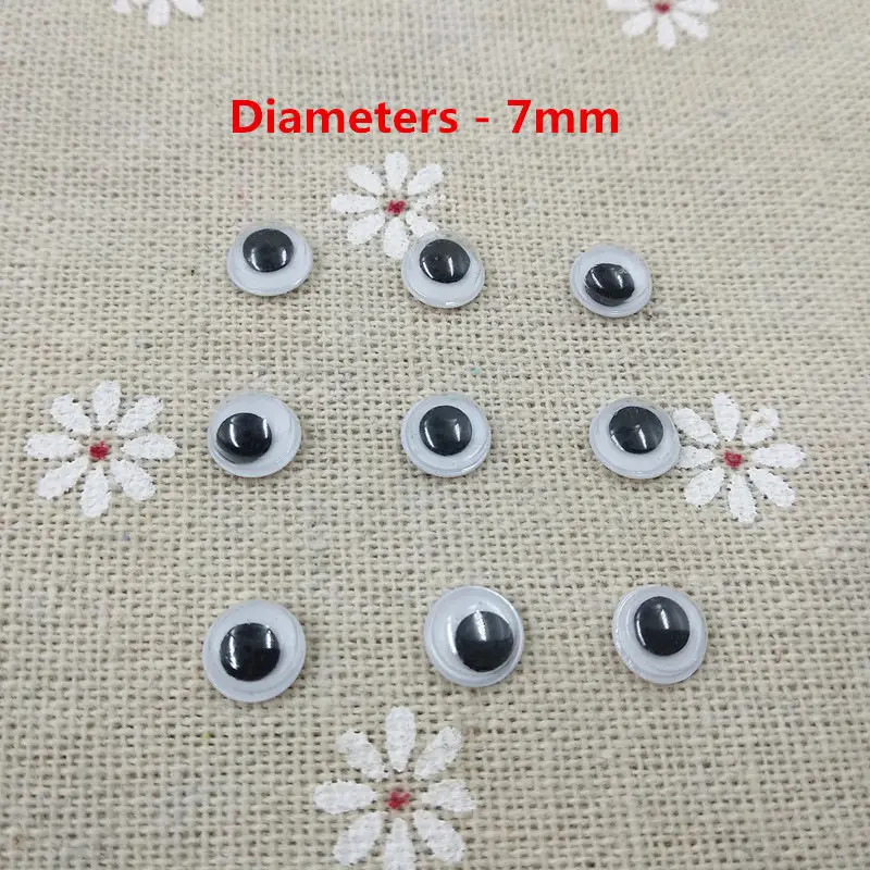 7mm crafts 500pcs/lot Mixed Not Self-adhesive Eyes DIY For Toys Dolls Googly Wiggly Eyeballs Scrapbooking Accessor - Цвет: 7mm