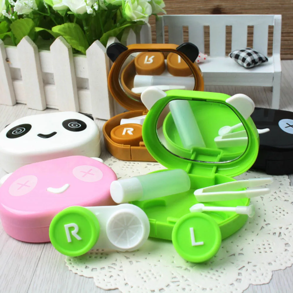 Из мультфильма Холодное сердце 1 шт. белая Цвет панда держатель Контактные линзы