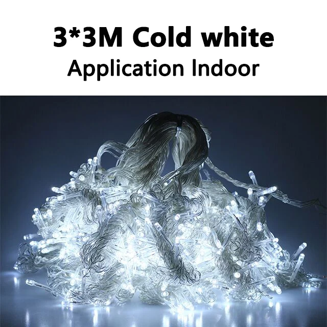 white Уличная гирлянда 6*3 светодиодный занавес из сосульки гирлянда Сказочный свет 600 светодиодный Декор полоса для внутренней свадьбы рождественской вечеринки рождественская гирлянда гирлянда на окно - Испускаемый цвет: white