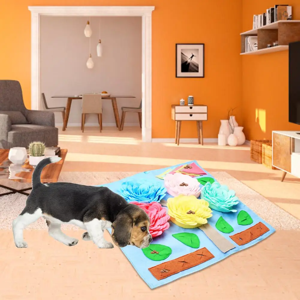 Dog Puzzle Toys Pet Snuffle Mat Feeding Smell Training For Stress Relief Interactive Game Blanket | Дом и сад