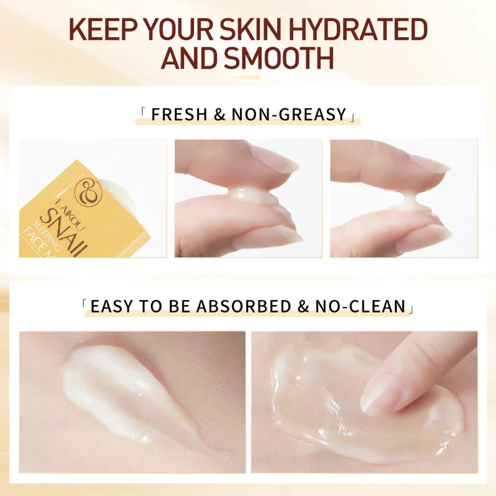 Smear-type Snail Essence Mask Promote Skin Metabolism Anti-wrinkle Anti-aging Nourishing Rejuvenating Sleep 10 Pieces | Красота и