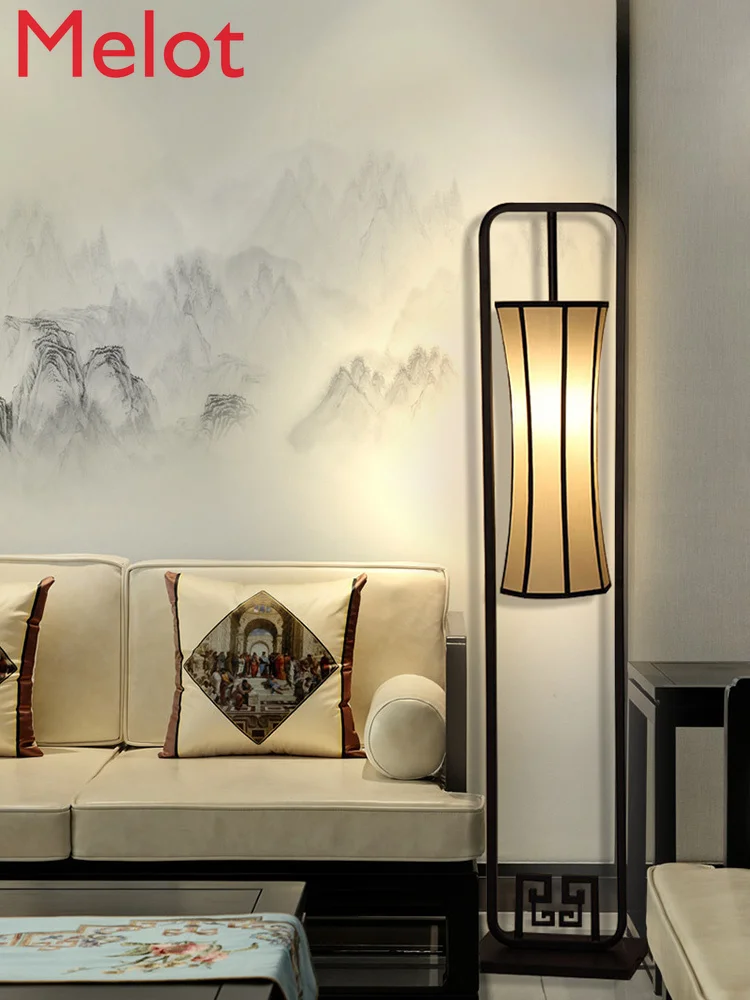 

New Chinese Style Floor Lamp Vertical Home Classical Chinese Style Living Room Retro Zen Study Bedside Antique Table Lamp