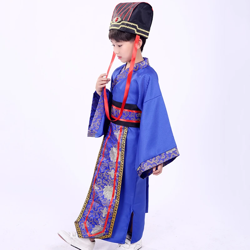 

Kids Traditional Hanfu Chinese Ancient Costume Dynasty Official Stage Performance Party Clothing Folk Dance Costumes Set