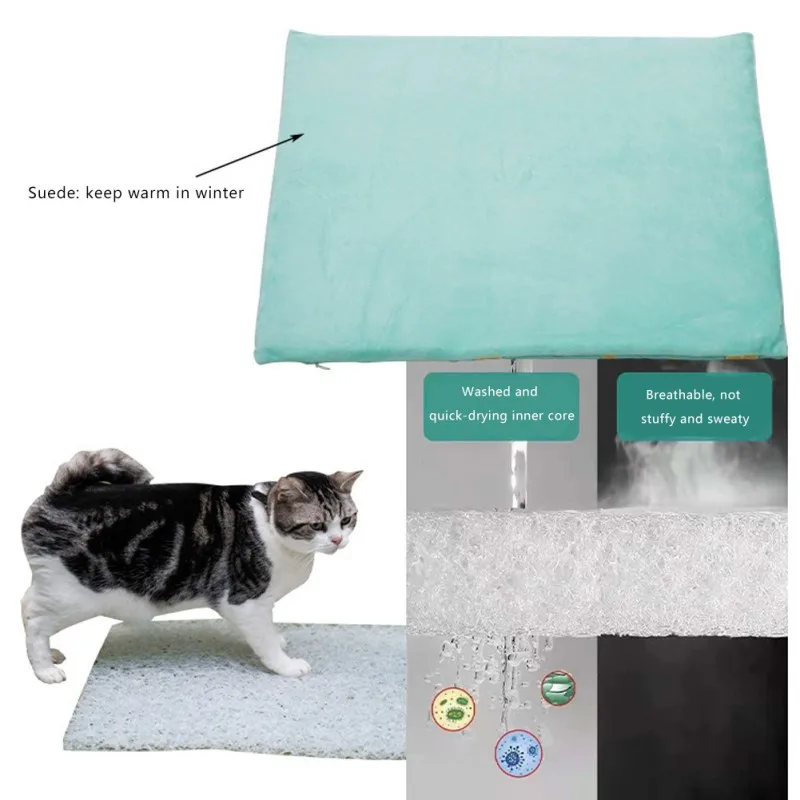 Съемный матрас для домашних питомцев дышащий холодное ледяное шелковое покрытие