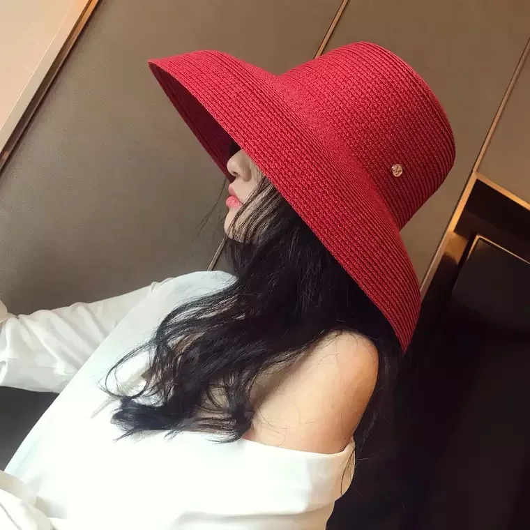 

2020 Fashion New Elegant Jazz Hats For Women White Sun Hat Men Formal Blue Summer Beach Cap Letter M Fedora Straw Hat