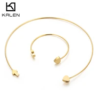 kalen minimalist simple open cross bangles choker set fashion adjustable smooth charm torques necklaces mujer jewelry female