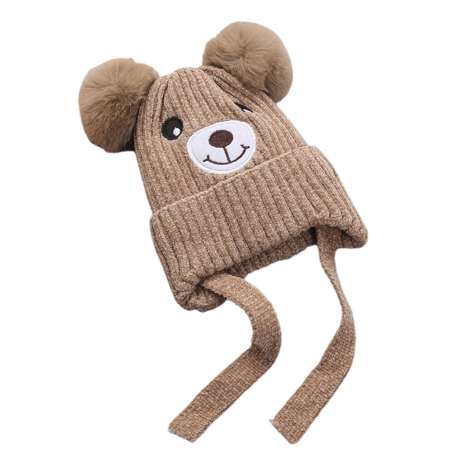 Вязаная шапка для новорожденных девочек и мальчиков детская теплая зимняя с