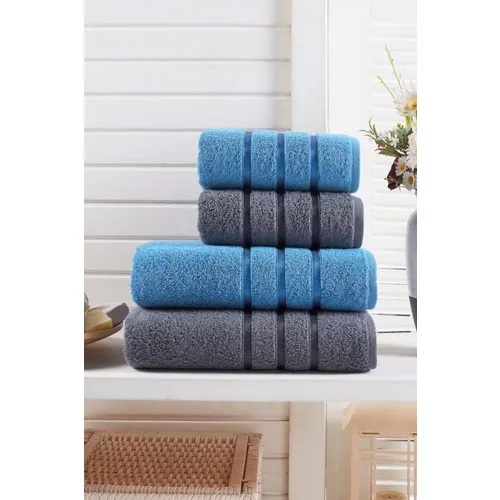 

Teksmoda 4'l Bathroom Set/anthracite-Denim Blue