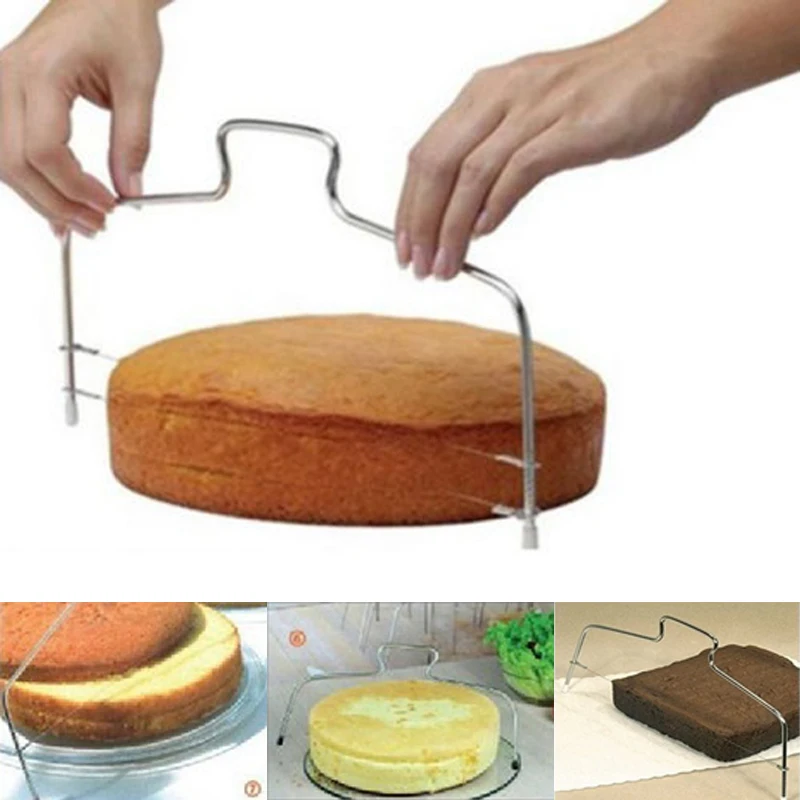

Adjustable Wire Cake Slicer Leveler Pizza Dough Cutter Trimmer Tools