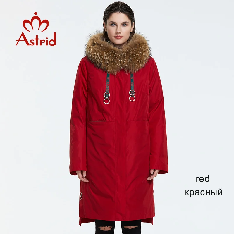 Astrid Зима новое поступление пуховик женский с меховым воротником верхняя одежда высокое качество длинные и модные теплые женские зимняя куртка FR-7049 - Цвет: H013 red