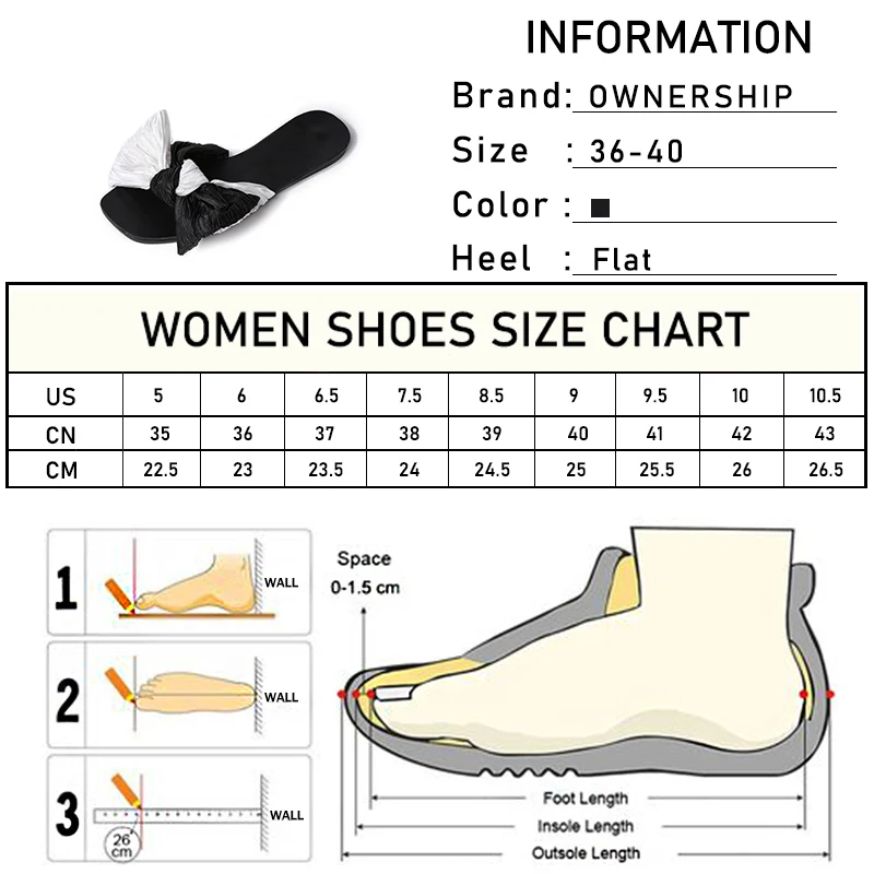 

Women Bowtie Square Toe Slippers 2021 Female Casual Mixed Color Flat Summer Woman Beach Shoes Ladies Outside Leisure Slides