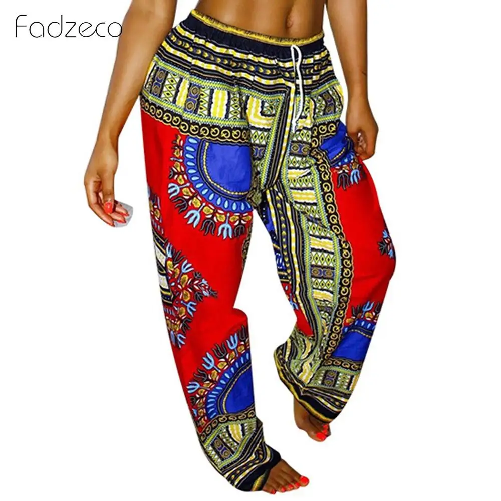 Fadzeco африканские брюки с принтом Дашики женские традиционная африканская одежда