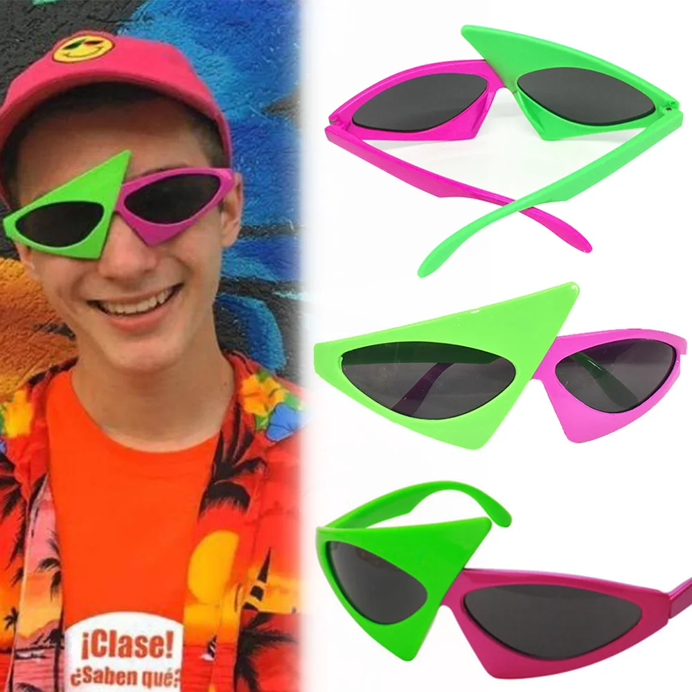 Roy Purdy стиль хип хоп Асимметричные треугольные очки Новинка Зеленый Розовый