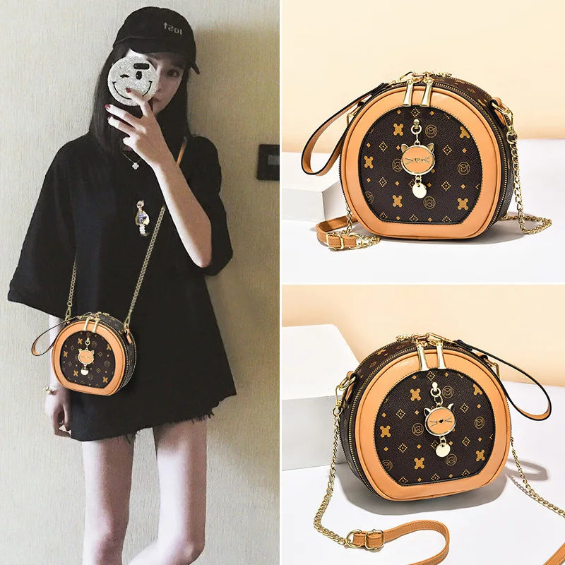 

Small Round Design Luxury Brand Bags for Women 2021 Female Handbags Shoulder Ladies Summer Leather Vintage Crossbody Purses