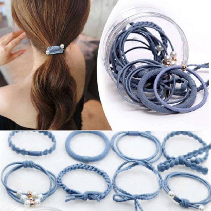 

12Pcs/Set Women Headbands Colorful Elastic Rubber Hair Ropes Hair Bands Girls Fashion Ponytail Holder Hair Accessories