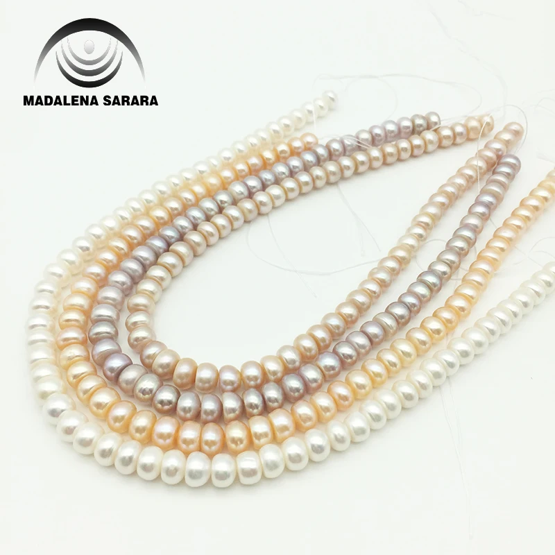 Comprare MADALENA SARARA 9-10mm Tondo A Forma Di Bottone Filo Di Perle D'acqua Dolce Per Gioielli Fai-da-te 40-42 Pezzi/filo